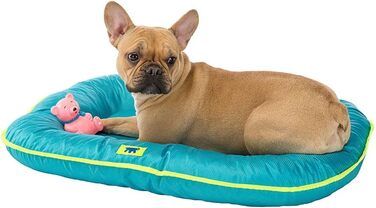 Ортопедичне ліжко для собак великих порід Ferplast - м'яка лежанка з водовідштовхувальним покриттям, 110 x 70 x 8 см (блакитний)