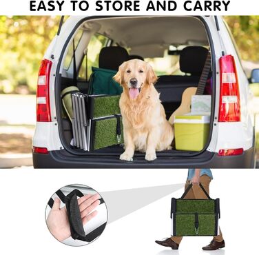 Рампа для собак DGSL - широка 4-ступенева драбина для авто/ВАН, складана, з антиковзким покриттям, для великих собак, SUV, бокова дверцята та ліжко (зелена, 42 см)