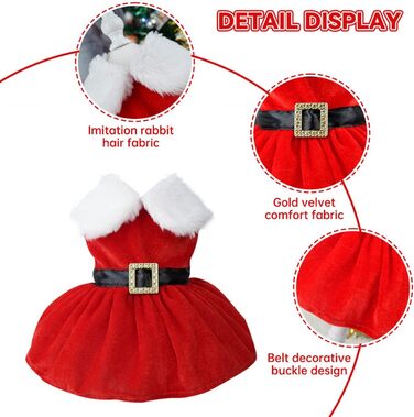 Костюм Святого Миколая для собак: теплий зимовий одяг для цуценят, середніх та маленьких порід, червоне вбрання для святкування Різдва