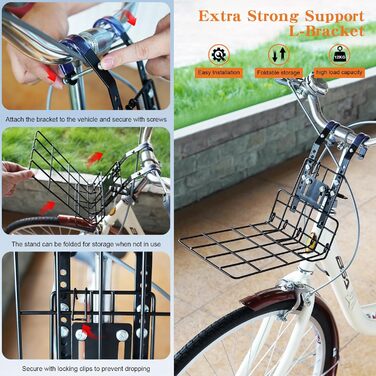 Корзина для собак на велосипед Eiito з анти-кіп системою | Безпечна переноска для собак до 6 кг, також як рюкзак та автотранспортна сумка | Для маленьких собак