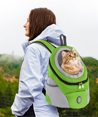 Рюкзак-переноска для собак та котів PETCUTE, зелений (M)