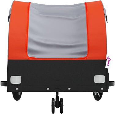 Причіп для велосипеда, переноска для собак, транспортний причіп чорно-помаранчевий, 30 кг, сталь, для щоденного транспортування, універсальний, легко монтується