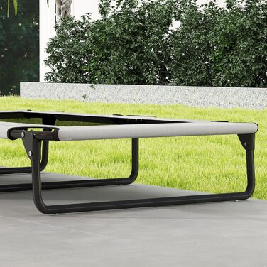 PawHut Лежанка для собак на вулицю, піднята лежанка для великих собак, складана, з металевим каркасом та сіткою, для відпочинку на вулиці та кемпінгу, 107x61x20 см, світло-сіра