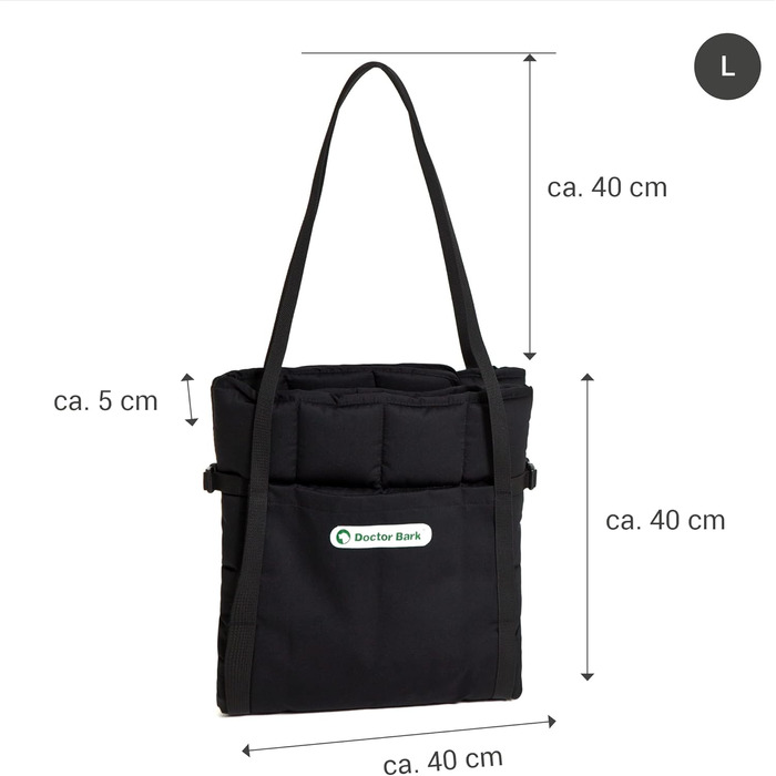 Сумка для подорожей з собакою Doctor Bark, ковдра, підходить для алергіків, 95°C, чорний, розмір L