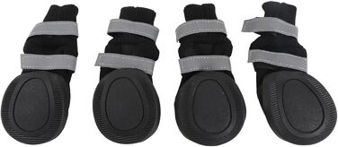 Чоботи для собак Zerodis чорного кольору (4 шт.) - водонепроникні, з антиковзаючою підошвою, теплі захисні чоботи для середніх та великих собак (XL, блакитний)