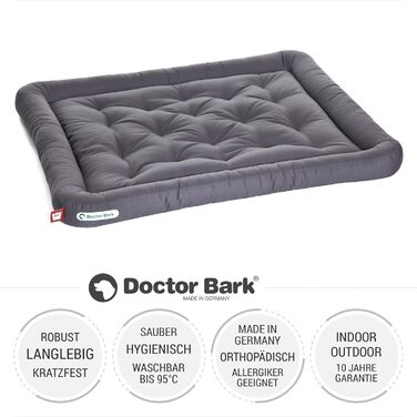 Ортопедичне ліжко для собак Doctor Bark, XL (100x85 см), сірий колір, гігієнічне, міцне та зручне, 95°C