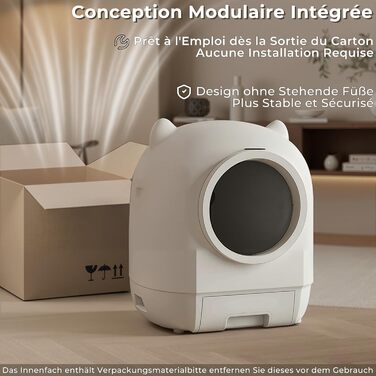 Автоматичний лоток для котів Devoko Katzenklo XXL з самоочищенням, радіокеруванням, великим об'ємом 90л, для кількох котів, антибактеріальний, без запаху