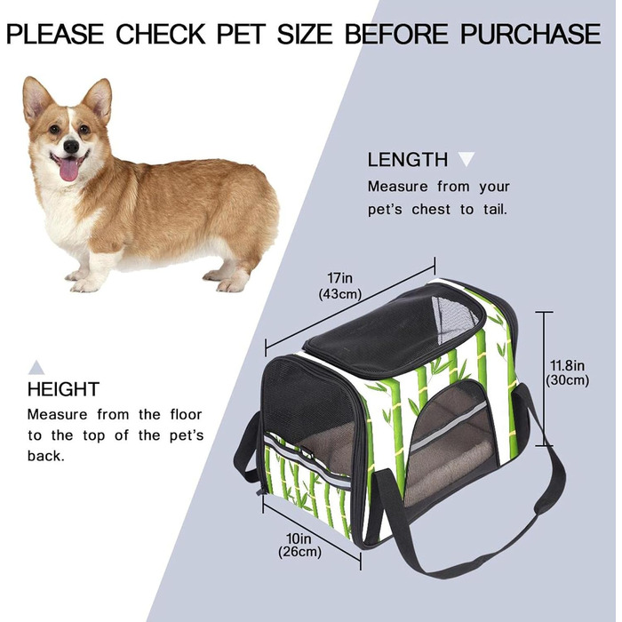 Транспортна переноска для собак та котів Xingruyun Bambus, 43x26x30 см - складана, з міцного оксфорду