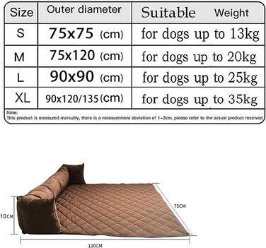 М'яке зручне ліжко-софа для котів та собак, водонепроникний чохол для ліжка, пральна собача підстилка, нековзне заспокійливе ліжко, зручні собачі килимки (90 x 90 см, світло-сірий) 90x90см світло-сірий