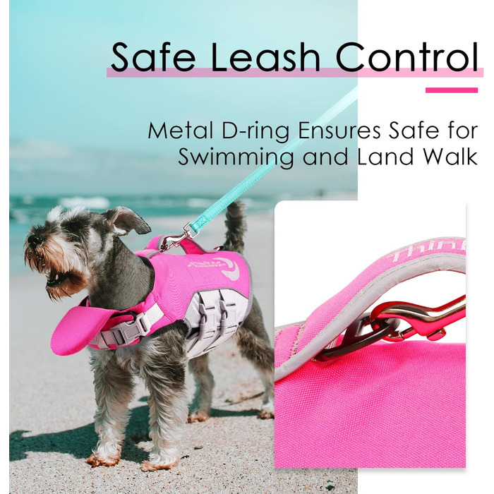 Жилет рятувальний для собак ThinkPet, рожевий, розмір M