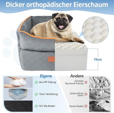 Підвищення для собак, сіре, до 15 кг, знімний, миючий, з кишенями для зберігання, для передніх та задніх сидінь