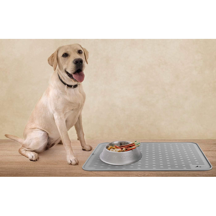 Килимок для собак та котів LuxPal великого розміру, силіконовий, антибактеріальний, сірий