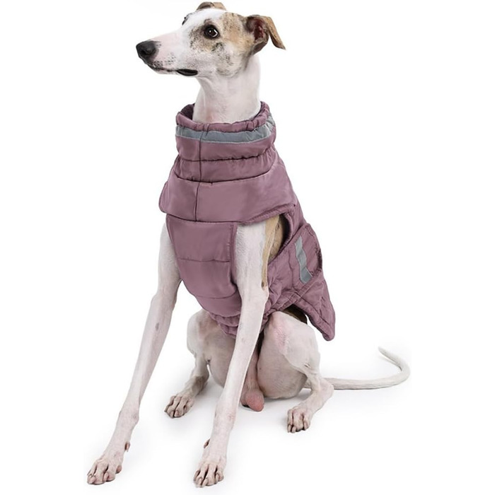 Зимовий теплий водонепроникний одяг для собак, куртка для малих та середніх порід, з флісовою підкладкою, жилет для цуценят з коміром з хутром, світловідбиваючий, на липучках (Рожевий, M)