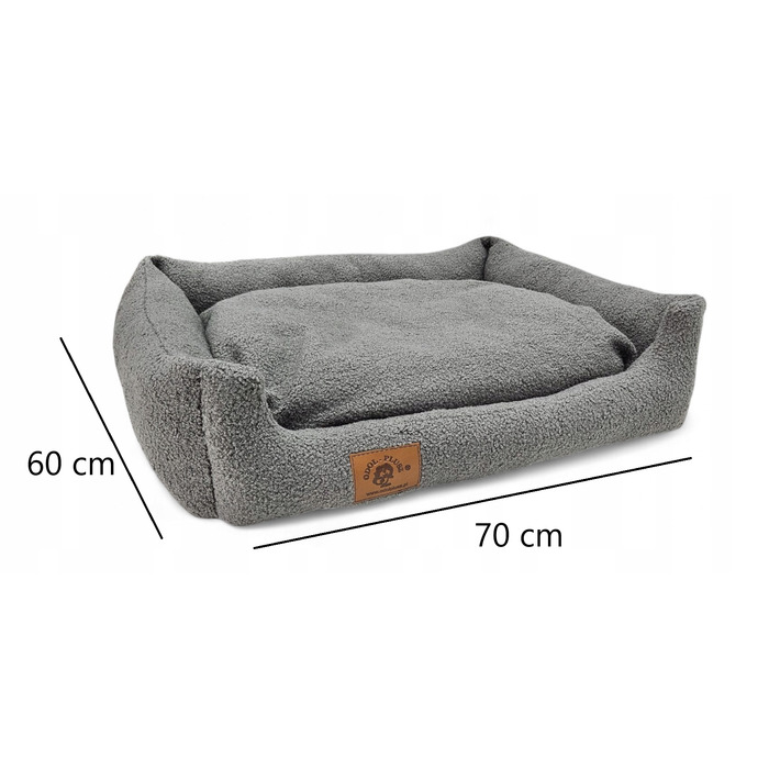 Плюшевий диван для собак Odol, сірий, 70 x 60 см