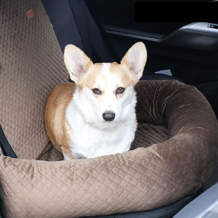 Автомобільний лежак для собак на заднє сидіння, рожевий, для маленьких та середніх порід