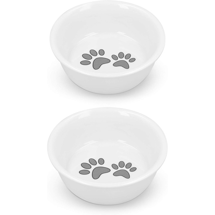 Набір мисок для котів та собак Navaris - миска для котів та собак з кераміки, набір - миска для корму, миска для води, миється в посудомийній машині (Style 2)