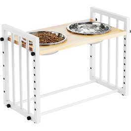 Підвищена годівниця для собак Navaris - Регульована висота, нержавіюча сталь 304, 1180 мл, миється в посудомийній машині, з клейкими точками