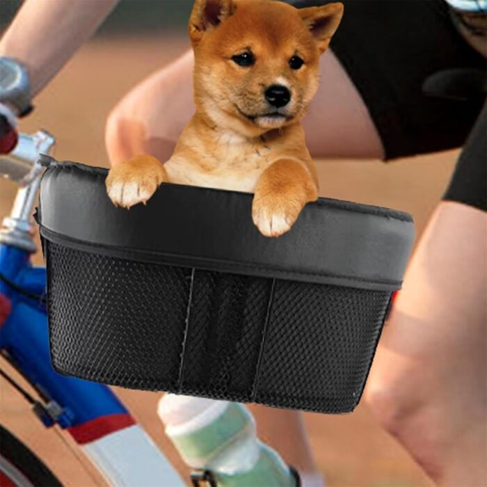 Фарбований кошик для собак на велосипед до 7.5 кг, 39 × 23 × 25 см, водонепроникний, знімний, дихаючий, для собак та котів