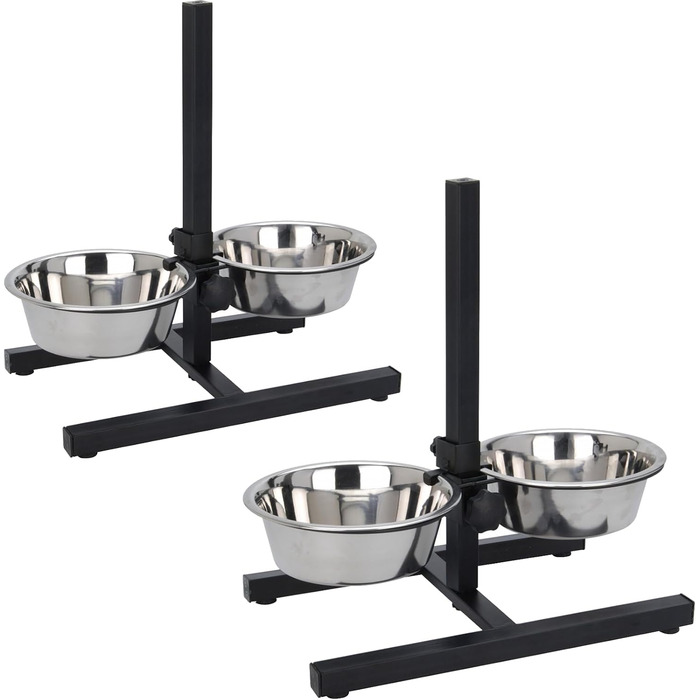 Набір мисок для собак 2 шт. по 1800 мл з нержавіючої сталі, підставка, A040
