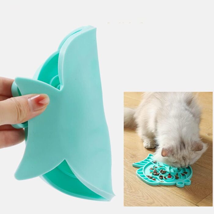 Килимок для собак та котів Leckmatte, 2 шт. з присосками + лопатка, повільний годівник, антиковзаюча поверхня, зменшує нудьгу та тривогу, для корму, ласощів, йогурту, арахісової пасти (20x20 см, колір B)