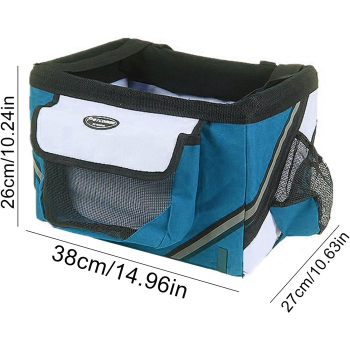 Велосипедна сумка-переноска для тварин, блакитна: переноска для собак, котів, кроликів