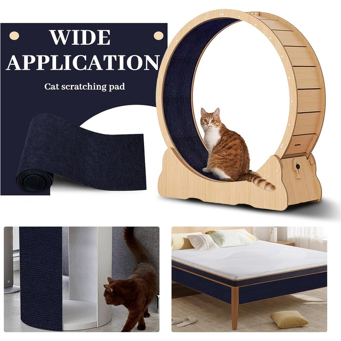 Килимок для дряпання котів, 200х40 см, темно-синій, на стіну, килимок для кігтів