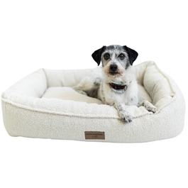 Преміум лежак Boucle Ecru — 60x50 см — для собак та котів (йорк, мальтезе)