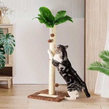Leisuremix Кігтеточка для котів XXL 80 см, зелена, сучасний дизайн, стовпчик для великих котів та кошенят