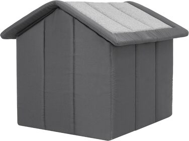 Будка для собак, вольєр, місце відпочинку, клітка для тварин, притулок для собак, вольєр для собак, будка для домашніх тварин, вольєр для домашніх тварин, будка з екологічного льону та чорного оксфорду, R6: 72 x 76 см, екологічний льон + чорний оксфорд, R