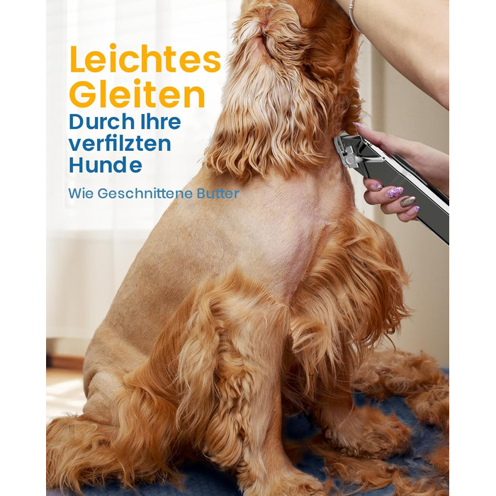 Машинка для стрижки собак Oneisall 3-в-1 з пилососом та щіткою, для густого хутра, 12000Pa