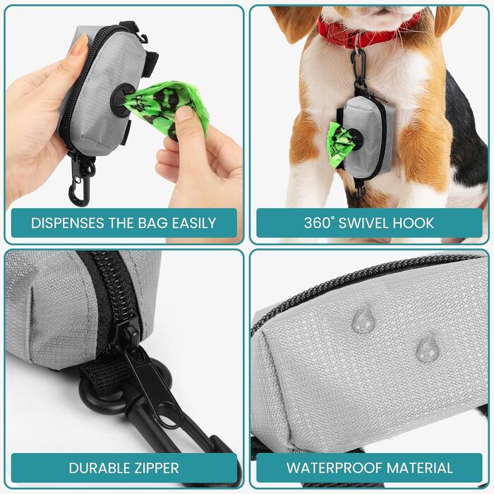 Дозатор для пакетів для вигулу собак Mini Pickup сірого та чорного кольорів (2 шт.)