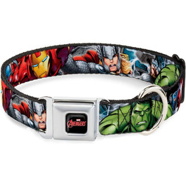Нашийник для собак Marvel Avengers, розмір S, 23-38 см, ширина 2,5 см, Buckle-Down
