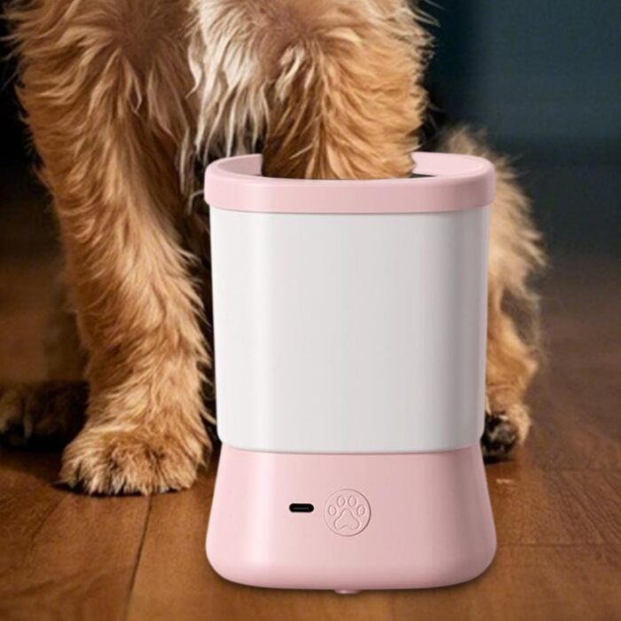 Очисник лап для собак, анти-розбризкування, 2 швидкості, рожевий