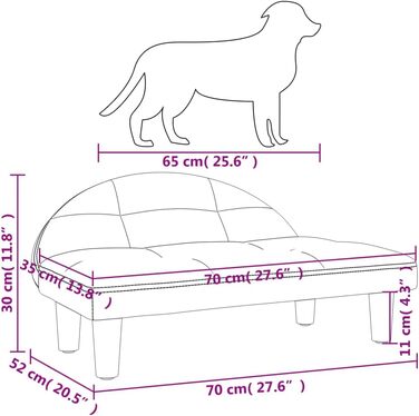 Крісло-ліжко для собак та котів, м'яке, стильне, 70x52x30 см, темно-сірий