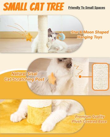 Котячий комплекс Happi N Pets 56 см – когтеточка з ліжком, платформою, натуральний сизаль, підвісні іграшки, стійкий котячий будиночок