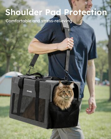 Переносна переносна сумка для котів Pecute Katzentasche, XL, 47x33x30 см, сіра