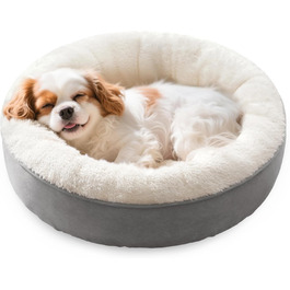 Кругле ліжко для котів та собак Love's Cabin, 58.4 см, сіре, з водонепроникним та антиковзким дном, зручне та миється