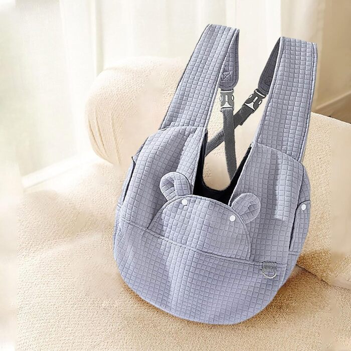 Рюкзак для тварин: переноска для собак та котів 2-12 кг, сірий, складаний