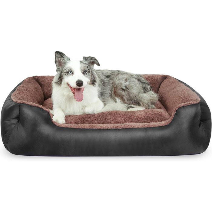 Ортопедичне ліжко для собак середніх порід, зручне, миюче, з неслизьким дном, чорного кольору, 79 x 59 x 18 см