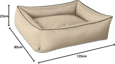 Ліжко для собак BedDog MAX XXL, знімний і праний чохол, бежеве, для великих собак