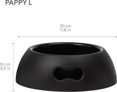 Миска для собак United Pets Pappy 2200 мл, еко, чорна, Італія