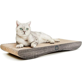 Когтеточка для котів CanadianCat Comet XL, 75x30x8 см, картон, з котячою м'ятою, темно-сіра