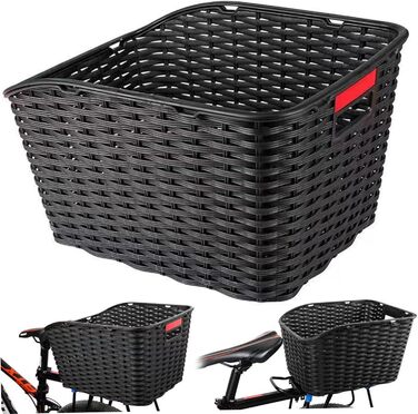 Велика плетена корзина для велосипеда: міцна, з ручкою та дзеркалом PP для сумок, тварин, овочів та м'ячів