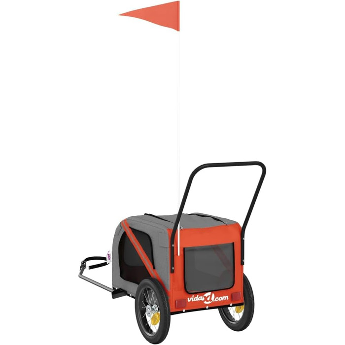 Причіп для велосипеда для собак Оранжево-чорний, Oxford-тканина та залізо, LH68839