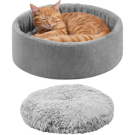 Ліжко для котів Navaris з додатковим подушкою - для собак та котів - м'яке ліжко для котів та собак - кошик для котів, що можна прати - підходить для маленьких собак