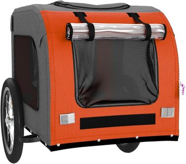 Ферштанґер для велосипеда Festnight для собак, вантажний причіп, транспортний причіп, Oxford-Gewebe, 45 кг, 125 x 64 x 66 см, помаранчево-сірий