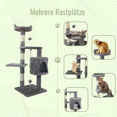 Mobiclinic Когтеточка Silvestre середня, 3 рівні, платформи та будиночки, європейський бренд, антистресова іграшка для котів, сизалевий канат, світло-сіра