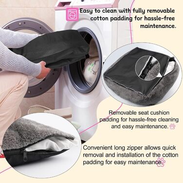 Автокрісло для собак SIVEIS – зручне ліжко з кишенею, чорне