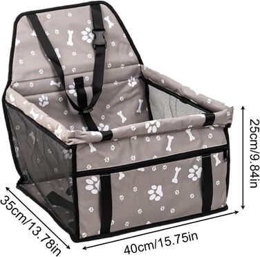 Підвищення для собак у машину Hdetransportbox - переносна підставка для собак з сумкою для зберігання - автокрісло для цуценят, складане, аксесуари для подорожей з домашніми тваринами для тривалих поїздок (сірий, B)