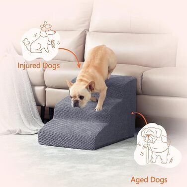 Сходинка для собак Galatée: зручна та стабільна, 5 сходинок, знімний, пральний чохол, протиковзка, для диванів, ліжок та авто